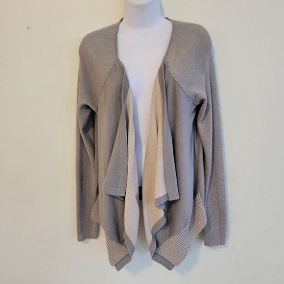 Cabi S 5132 Green Gray Sweater Cardigan Open Front SAGE Cascading Waterfall - Picture 2 of 7